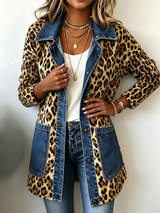 Lorena · Chaqueta larga de leopardo con detalles vaqueros · Imagen 1