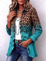 Mercedes · Blazer de leopardo degradado con volantes · Imagen 2