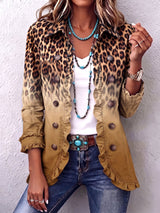 Reyes · Blazer de leopardo ocre con volantes · Imagen 1