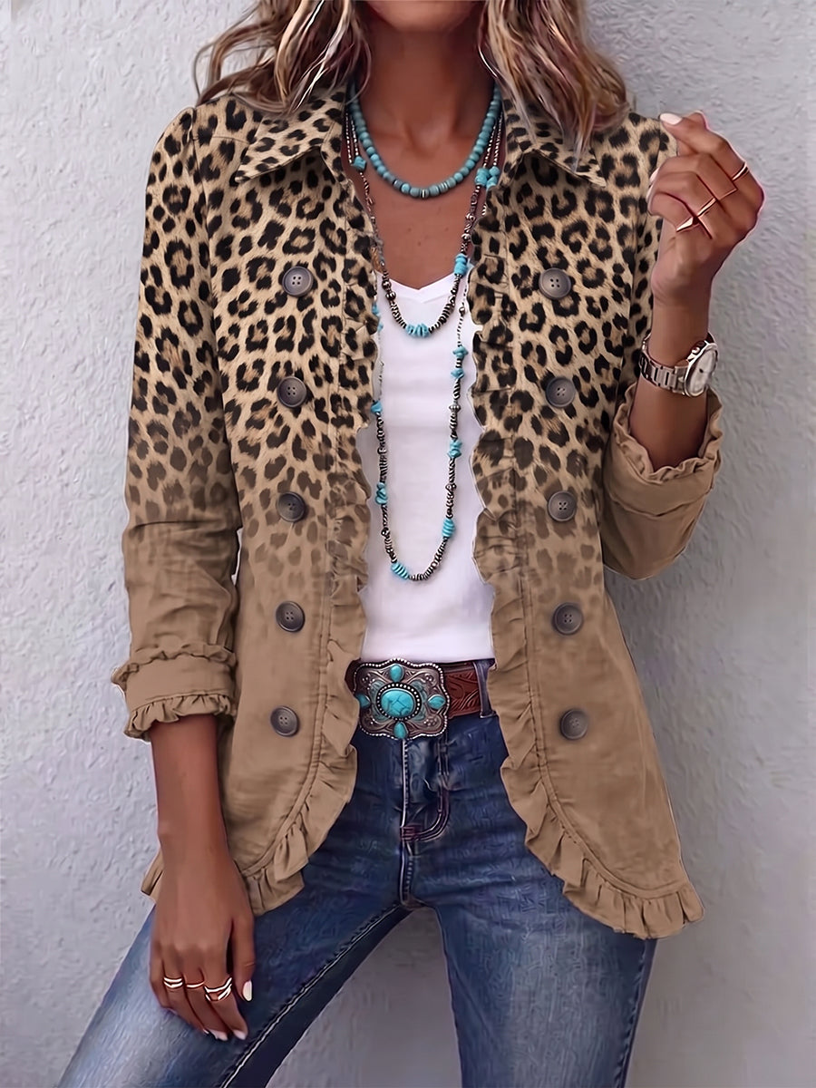 Ángeles · Chaqueta de leopardo degradado con volantes · Imagen 1