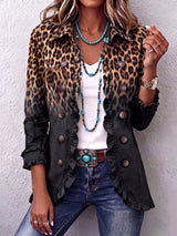 Sabina · Blazer de leopardo negro con volantes · Imagen 1