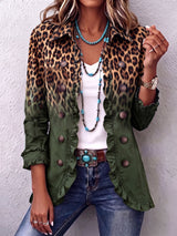 Ramona · Blazer de leopardo verde con volantes · Imagen 1