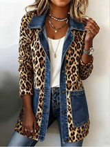 Lorena · Chaqueta larga de leopardo con detalles vaqueros · Imagen 2