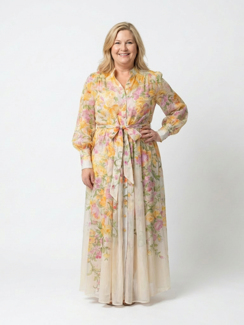 Noa · Vestido largo floral con transparencias · Imagen 4