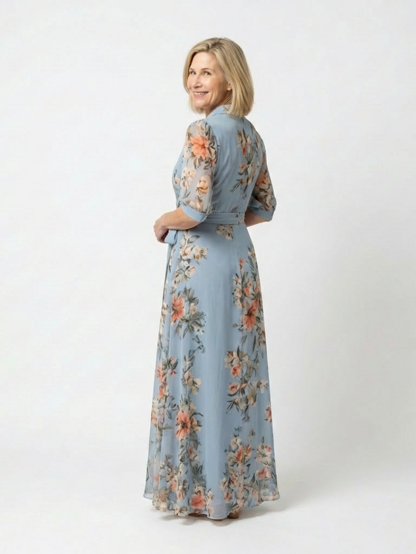 Lucía · Vestido largo floral de cuello en V · Imagen 2