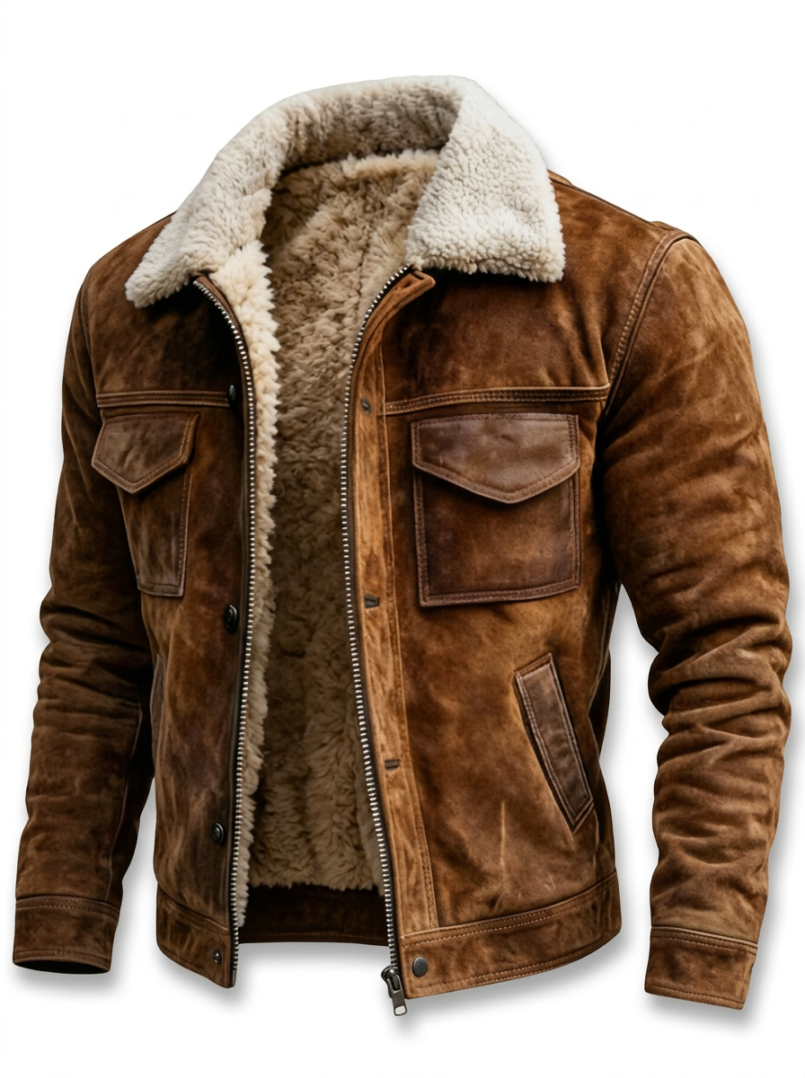 Beniamino · Chaqueta efecto ante con cuello suave · Imagen 2