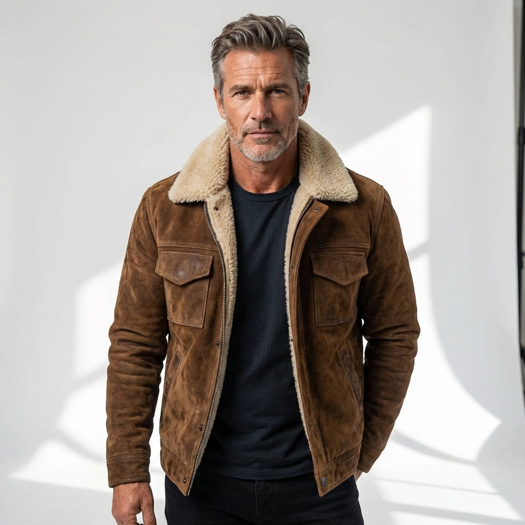Beniamino · Chaqueta efecto ante con cuello suave · Imagen 5