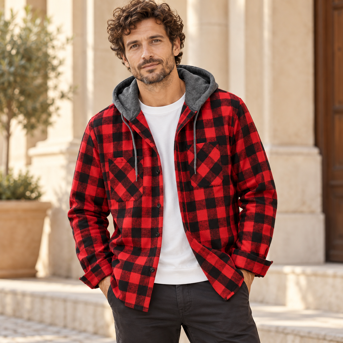 Tiziano · Chaqueta de cuadros con capucha · Imagen 1