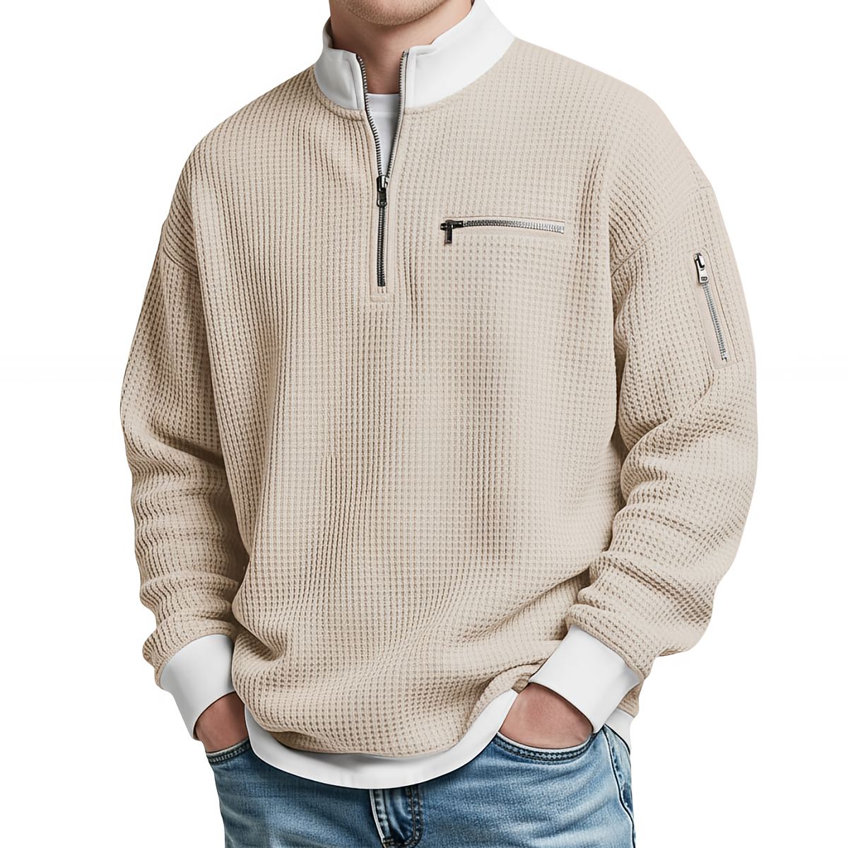 Loris · Jersey de textura waffle con media cremallera · Imagen 3