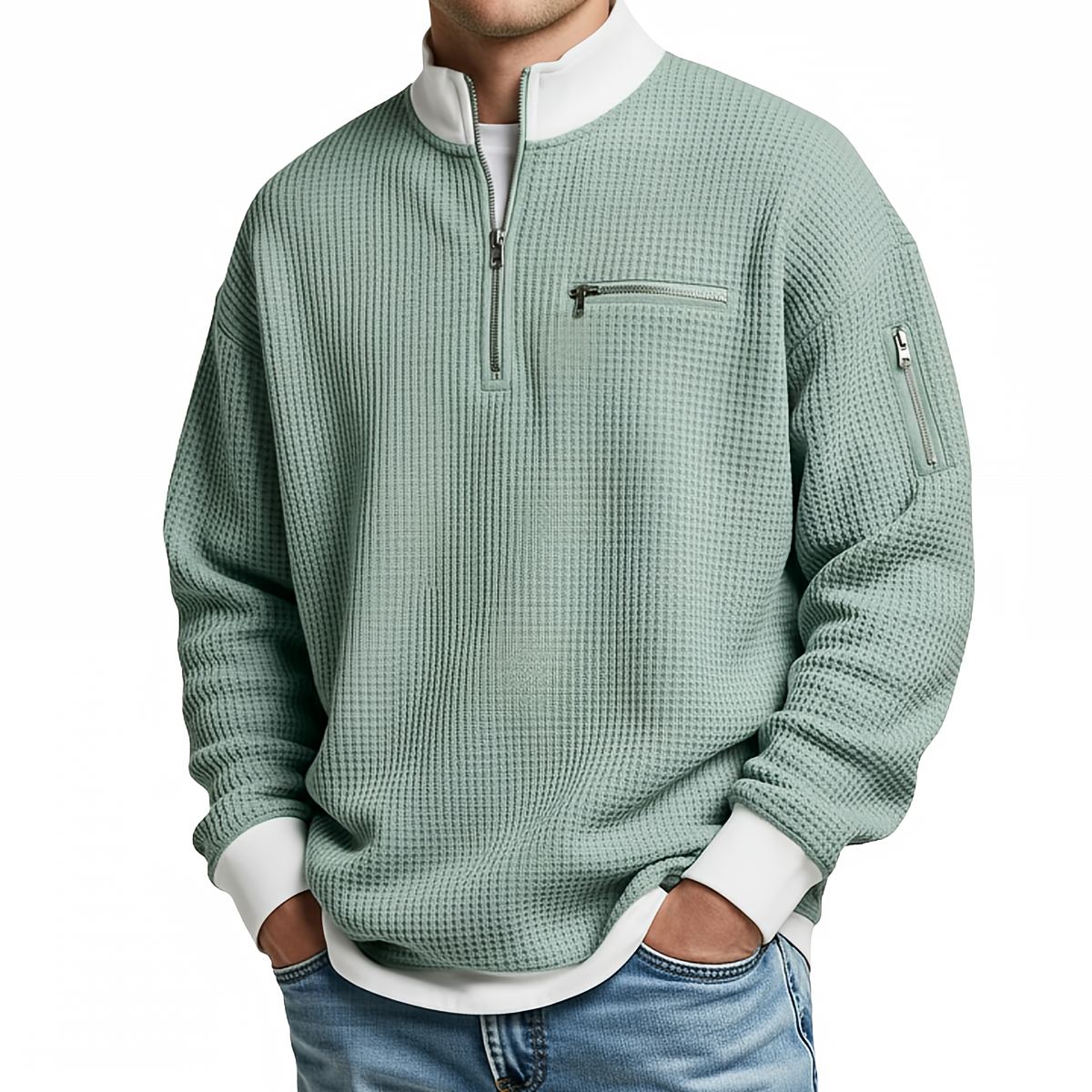 Loris · Jersey de textura waffle con media cremallera · Imagen 4