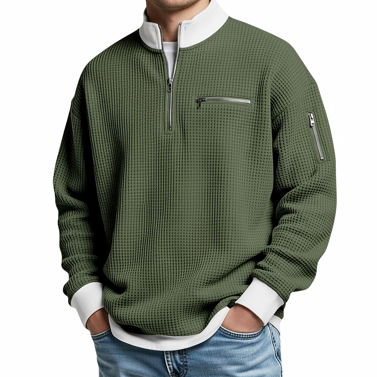 Loris · Jersey de textura waffle con media cremallera · Imagen 5